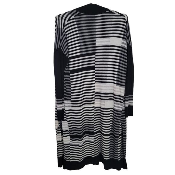 Vince Merino Wool Striped Intarsia Open Front Longline Cardigan (Size Small S) - Picture 5 of 16